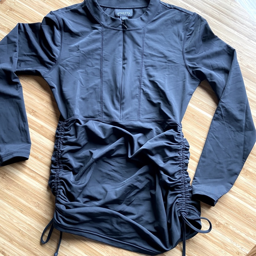 Athleta Black Long-Sleeve Swim Coverup